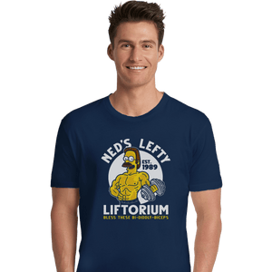 Shirts Premium Shirts, Unisex / Small / Navy Ned's Lefty Liftorium