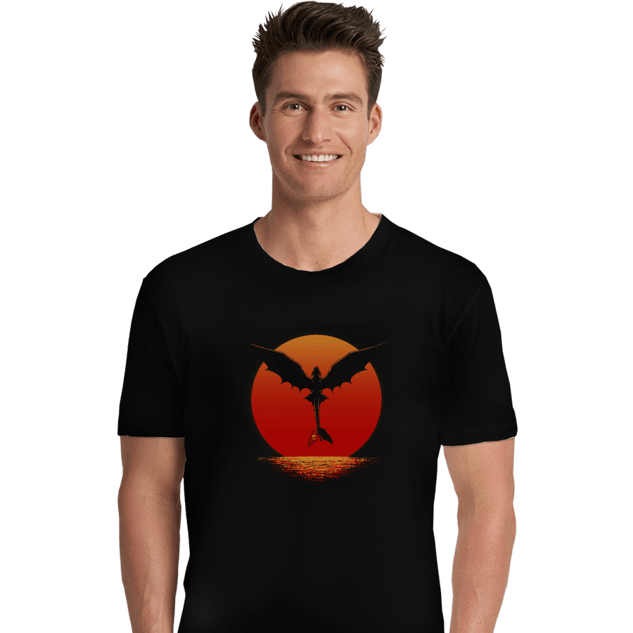 Shirts Premium Shirts, Unisex / Small / Black Dragon on Sunset