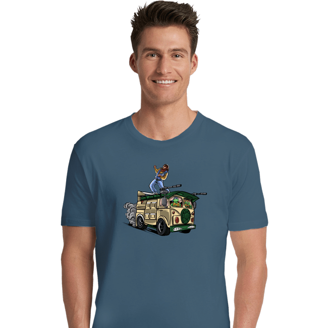 Daily_Deal_Shirts Premium Shirts, Unisex / Small / Indigo Blue Surfing In The Turtle Van