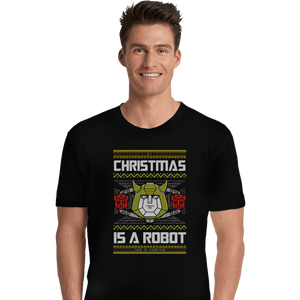 Shirts Premium Shirts, Unisex / Small / Black Christmas Is A Robot