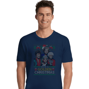 Shirts Premium Shirts, Unisex / Small / Navy Golden Christmas