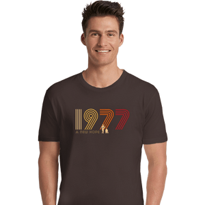 Shirts Premium Shirts, Unisex / Small / Dark Chocolate 1977 A New Hope