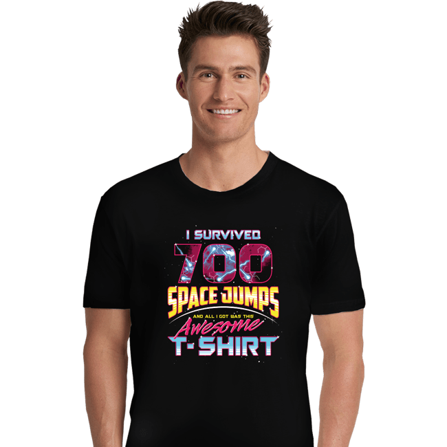 Shirts Premium Shirts, Unisex / Small / Black I Survived 700 Space Jumps