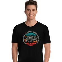 Load image into Gallery viewer, Shirts Premium Shirts, Unisex / Small / Black Retro Millennium Falcon Sun
