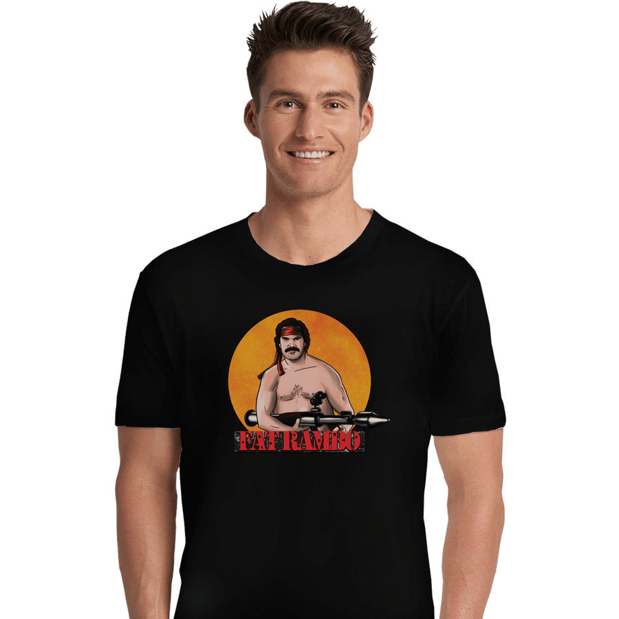 Shirts Premium Shirts, Unisex / Small / Black Fat Rambo