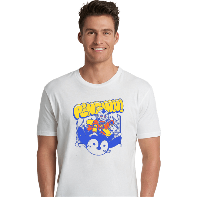Shirts Premium Shirts, Unisex / Small / White Penguin Sledding