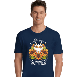 Daily_Deal_Shirts Premium Shirts, Unisex / Small / Navy Summer Kitten Sniffles