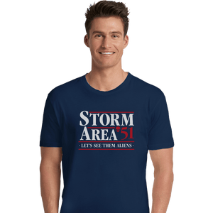 Shirts Premium Shirts, Unisex / Small / Navy Storm Area 51