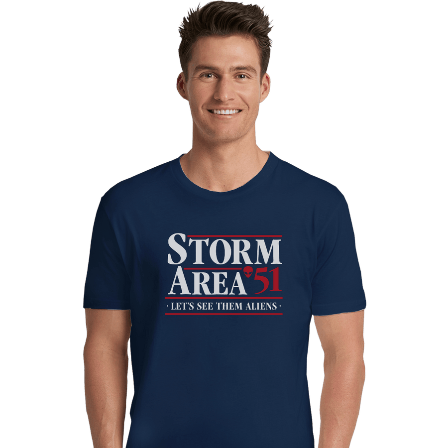Shirts Premium Shirts, Unisex / Small / Navy Storm Area 51