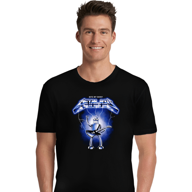 Daily_Deal_Shirts Premium Shirts, Unisex / Small / Black Shiny Metal