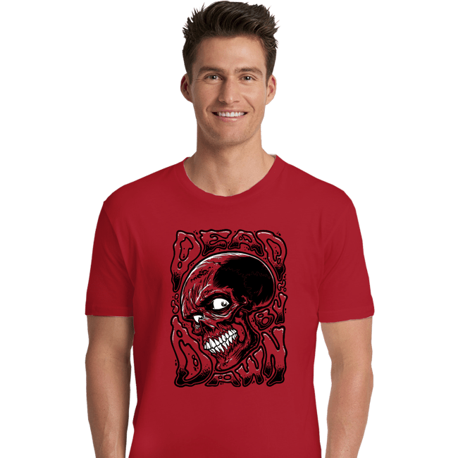 Daily_Deal_Shirts Premium Shirts, Unisex / Small / Red Dead By Dawn Skull