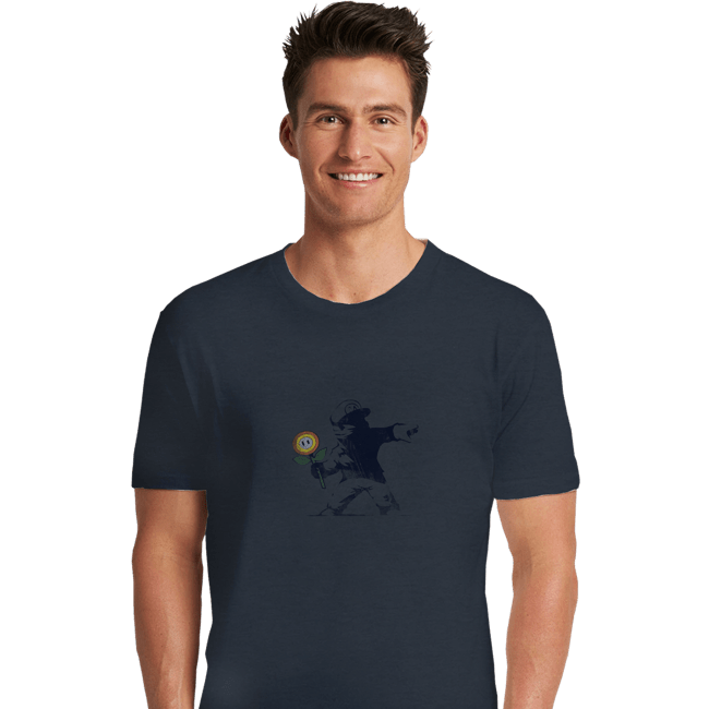 Shirts Premium Shirts, Unisex / Small / Dark Heather Banksy Flower