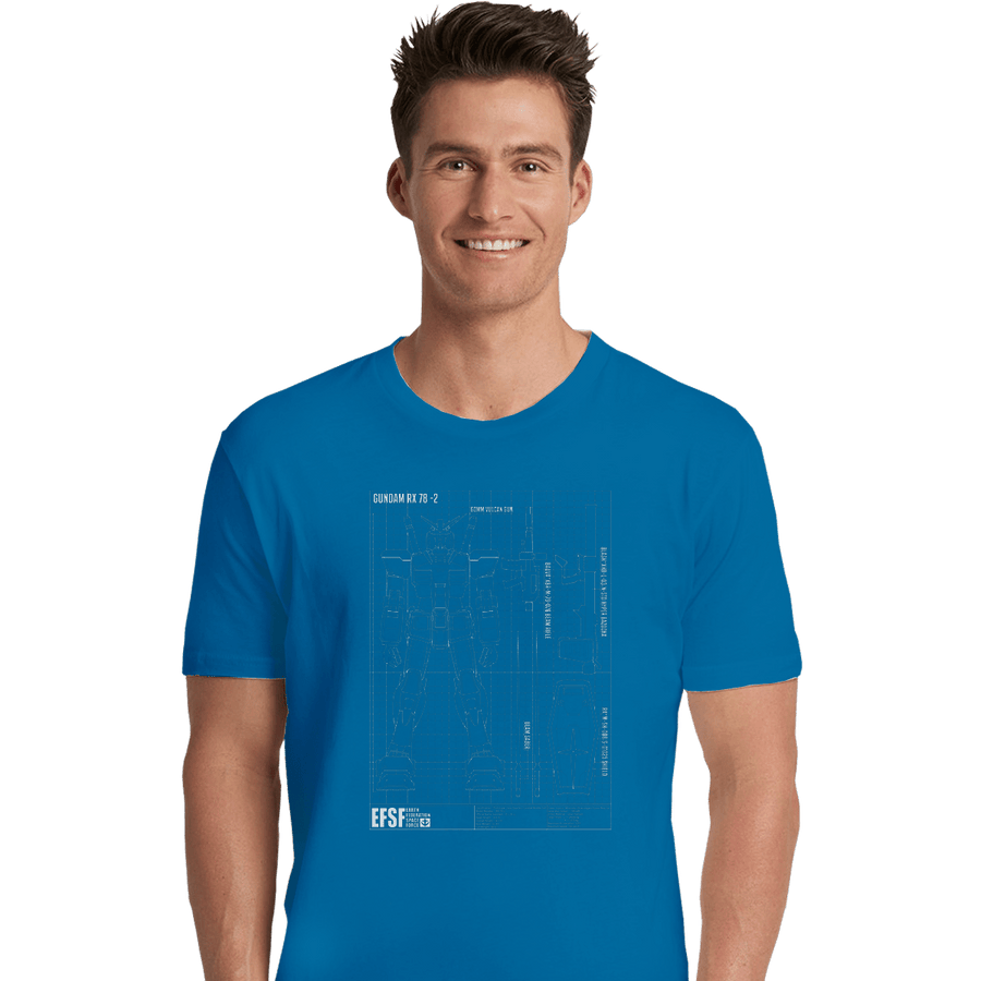 Shirts Premium Shirts, Unisex / Small / Sapphire RX-78-2 Blueprint