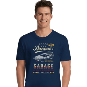 Shirts Premium Shirts, Unisex / Small / Navy Doc Brown's Garage