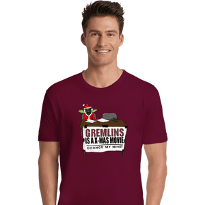 Shirts Premium Shirts, Unisex / Small / Maroon Gremlins Is A Christmas Movie