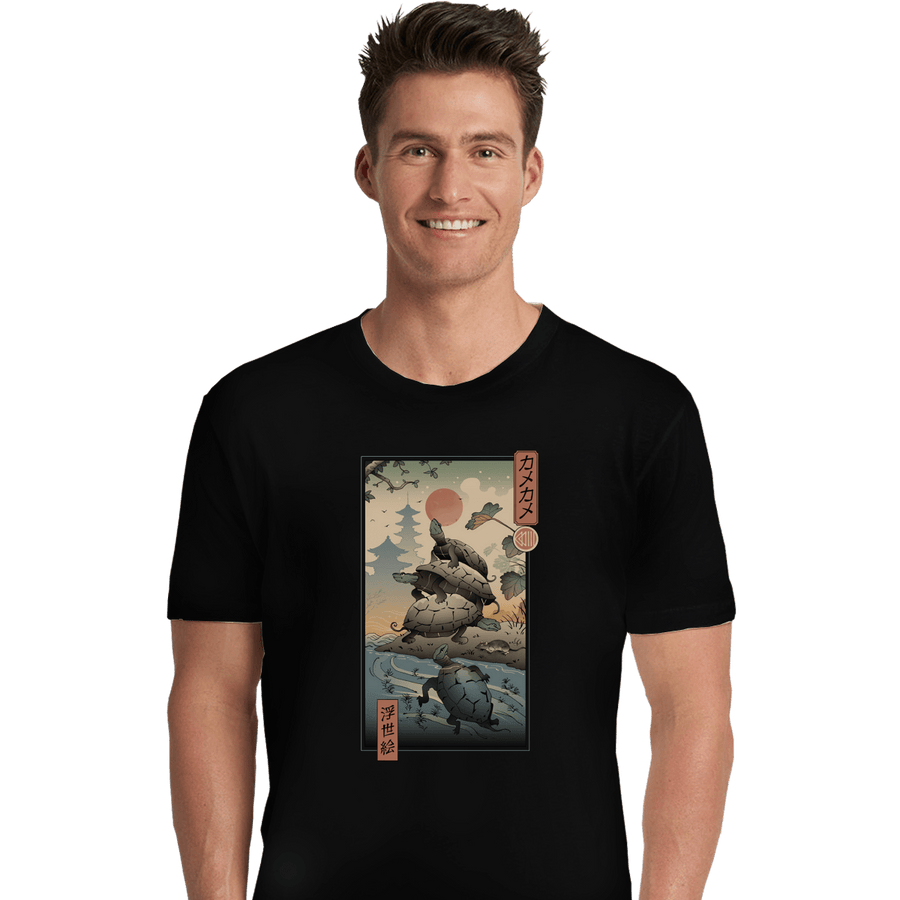 Shirts Premium Shirts, Unisex / Small / Black Kame Kame Ukiyo-e
