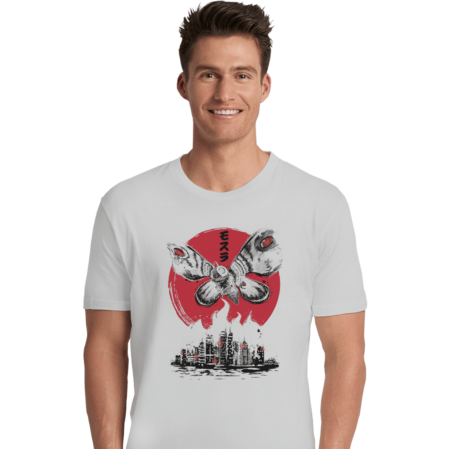 Shirts Premium Shirts, Unisex / Small / White Giant Moth Attack Sumi-e