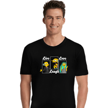 Load image into Gallery viewer, Daily_Deal_Shirts Premium Shirts, Unisex / Small / Black Live, Laugh, I Bring You Love
