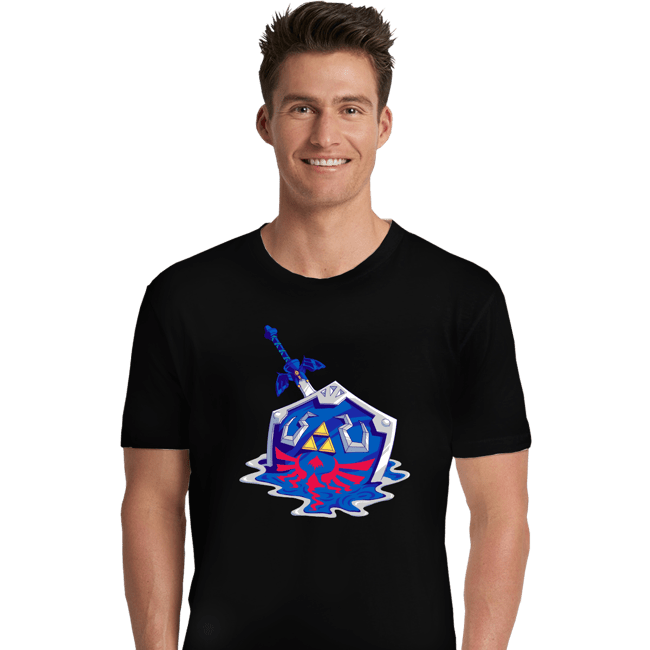 Daily_Deal_Shirts Premium Shirts, Unisex / Small / Black Melting Shield and Sword