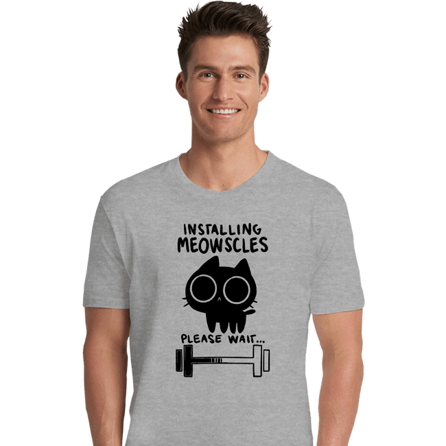 Secret_Shirts Premium Shirts, Unisex / Small / Sports Grey Installing Meowscles