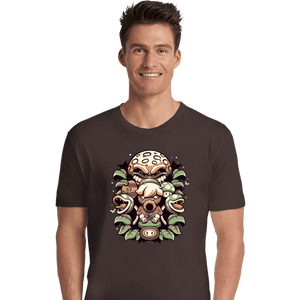 Shirts Premium Shirts, Unisex / Small / Dark Chocolate Retro Garden
