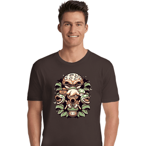 Shirts Premium Shirts, Unisex / Small / Dark Chocolate Retro Garden