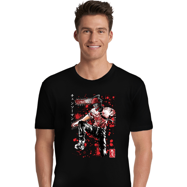 Daily_Deal_Shirts Premium Shirts, Unisex / Small / Black Chainsaw Sumi-E