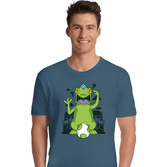 Shirts Premium Shirts, Unisex / Small / Indigo Blue Dinosaur Island