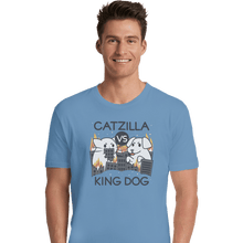 Load image into Gallery viewer, Shirts Premium Shirts, Unisex / Small / Powder Blue Catzilla VS King Dog
