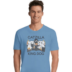 Shirts Premium Shirts, Unisex / Small / Powder Blue Catzilla VS King Dog