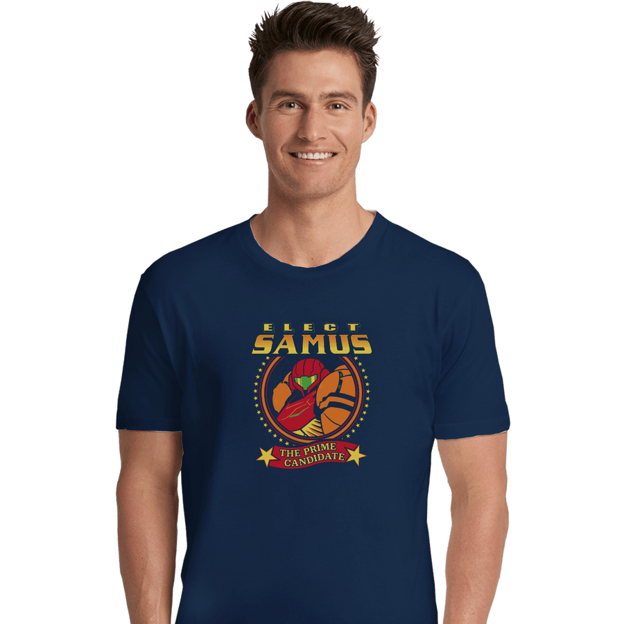Shirts Premium Shirts, Unisex / Small / Navy Elect Samus - The Prime Candidate