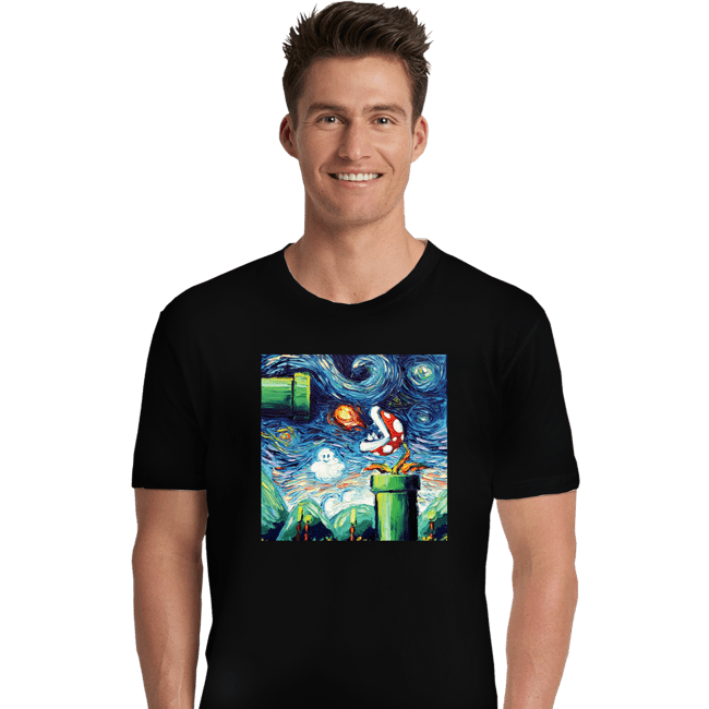 Shirts Premium Shirts, Unisex / Small / Black Van Gogh Never Leveled Up