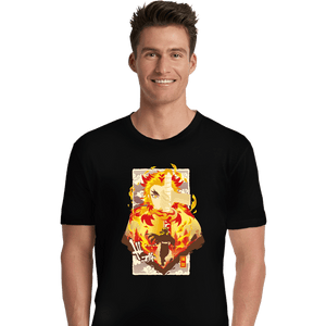 Shirts Premium Shirts, Unisex / Small / Black Flame Kyojuro