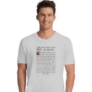 Shirts Premium Shirts, Unisex / Small / White Holy Hand Grenade Script