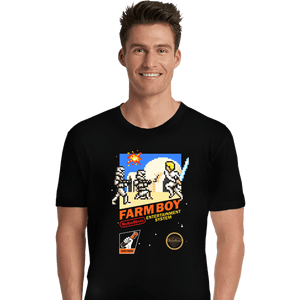 Daily_Deal_Shirts Premium Shirts, Unisex / Small / Black 8 Bit Farm Boy