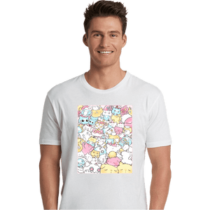 Daily_Deal_Shirts Premium Shirts, Unisex / Small / White Pastel Cats