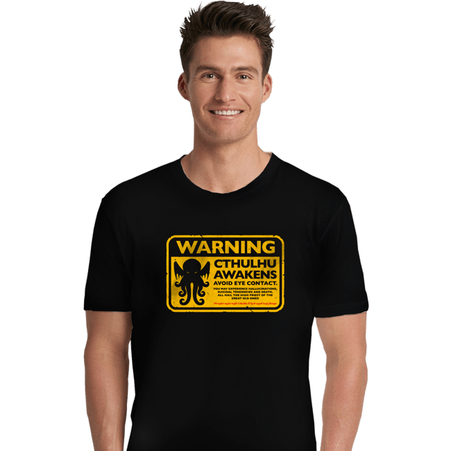 Daily_Deal_Shirts Premium Shirts, Unisex / Small / Black Cthulhu Warning