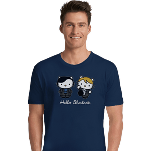 Shirts Premium Shirts, Unisex / Small / Navy Hello Sherlock