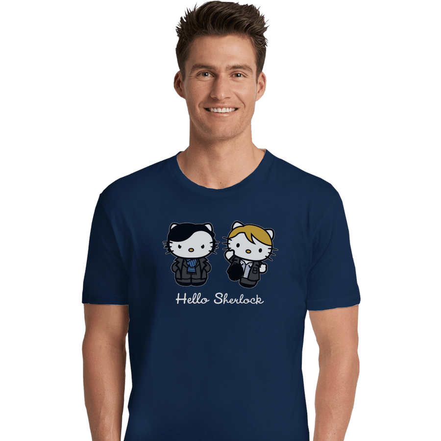 Shirts Premium Shirts, Unisex / Small / Navy Hello Sherlock