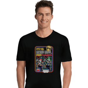 Shirts Premium Shirts, Unisex / Small / Black Neon Mario