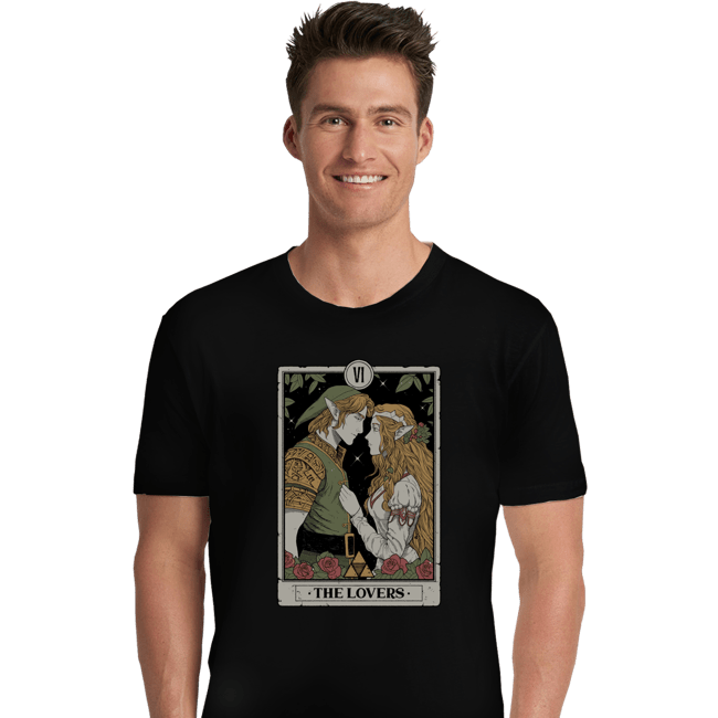 Daily_Deal_Shirts Premium Shirts, Unisex / Small / Black The Lovers Vintage Tarot
