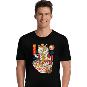 Daily_Deal_Shirts Premium Shirts, Unisex / Small / Black Ramen Cat Pirate