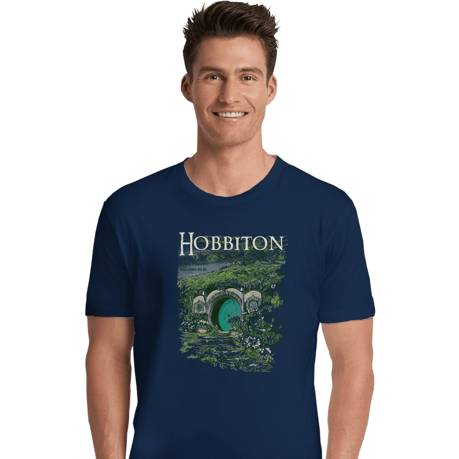 Shirts Premium Shirts, Unisex / Small / Navy Visit Hobbiton