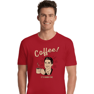 Shirts Premium Shirts, Unisex / Small / Red It's damn Fine Coffee