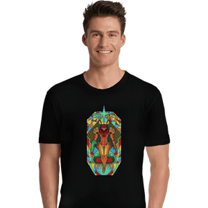 Shirts Premium Shirts, Unisex / Small / Black Stained Glass Hunter