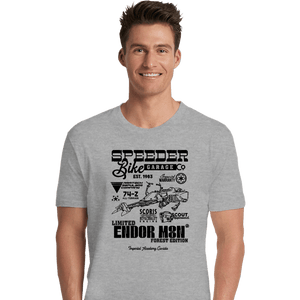 Daily_Deal_Shirts Premium Shirts, Unisex / Small / Sports Grey Speeder Bike Garage