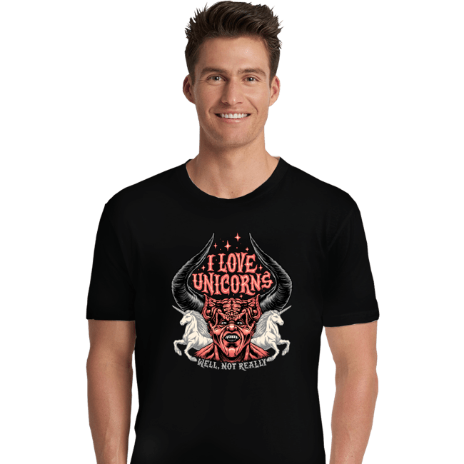 Daily_Deal_Shirts Premium Shirts, Unisex / Small / Black I Love Unicorns
