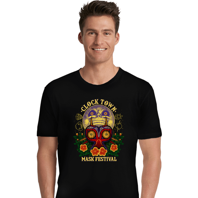 Daily_Deal_Shirts Premium Shirts, Unisex / Small / Black Clock Town Mask Festival