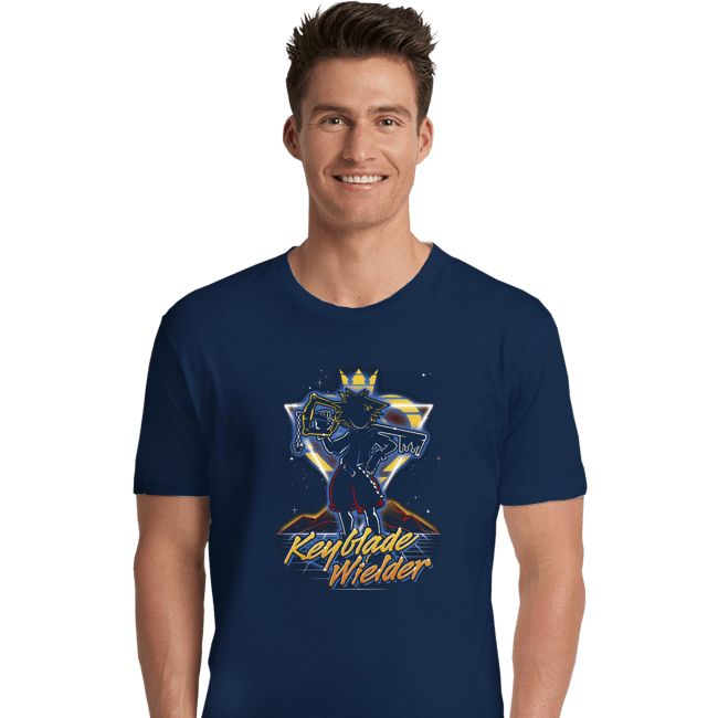Shirts Premium Shirts, Unisex / Small / Navy Retro Keyblade Wielder