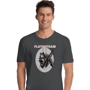 Shirts Premium Shirts, Unisex / Small / Charcoal Playgotham Catwoman